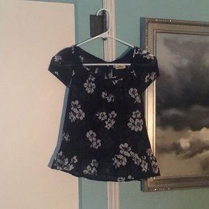 Hollister sheer floral blouse top